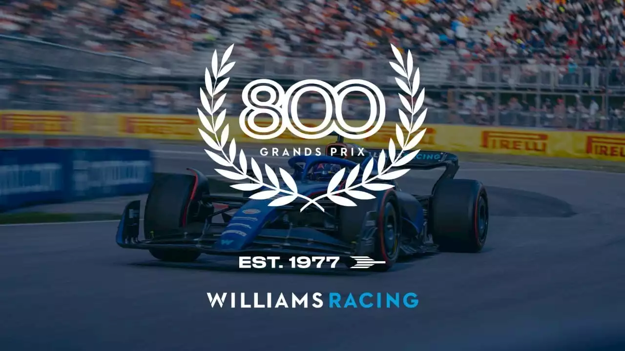 Williams comemora 800 corridas na F1 com visual especial no GP da Inglaterra