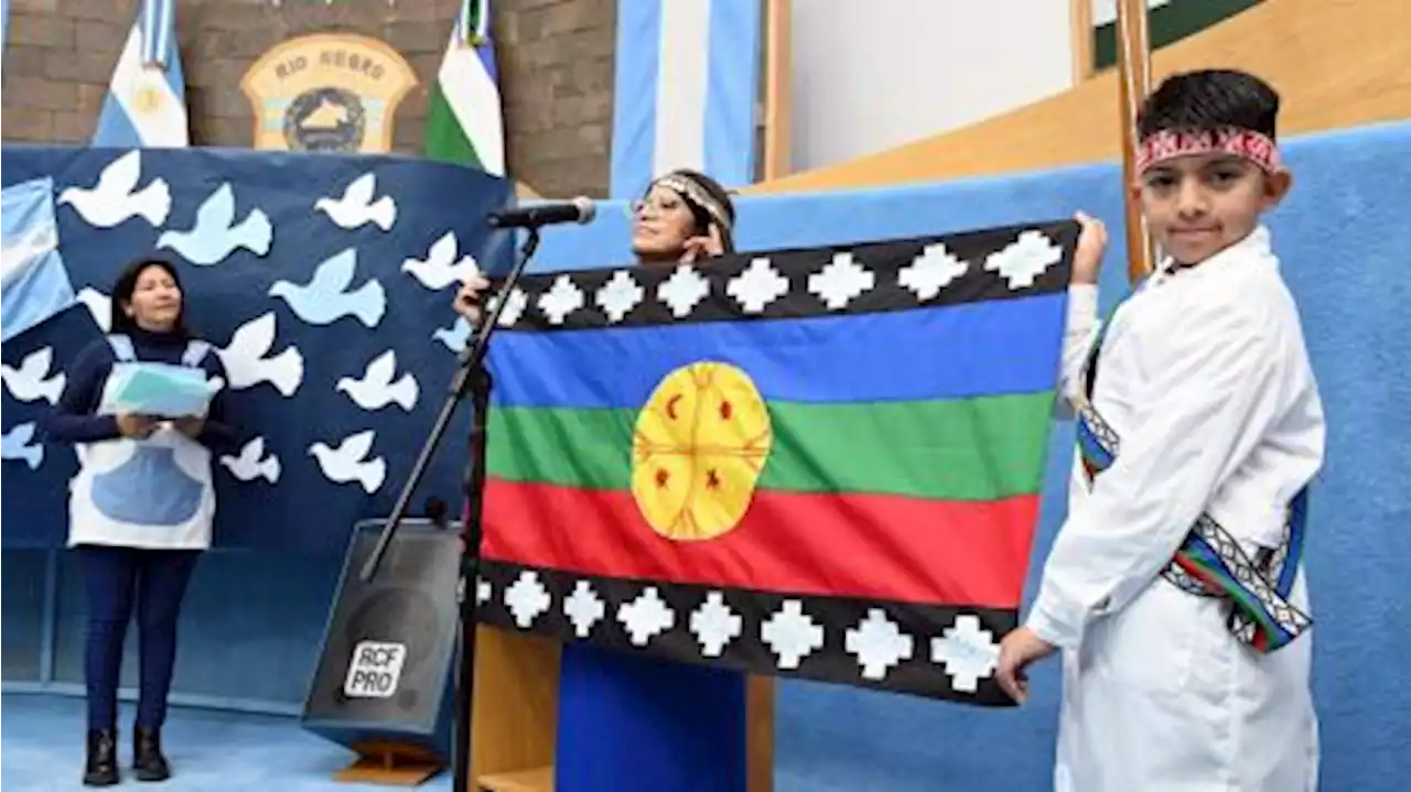 Un alumno prometió la bandera argentina junto a su emblema mapuche