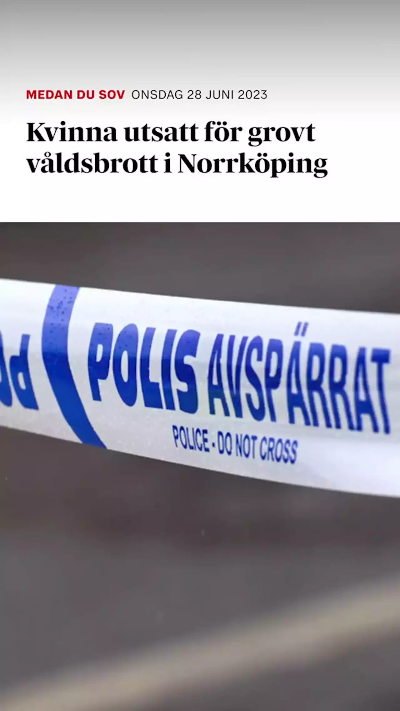 Skadad kvinna hittad utomhus i Norrköping