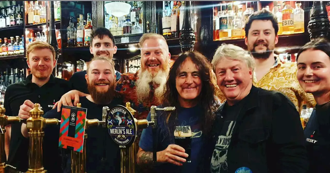 Glasgow bar staff delighted as Iron Maiden star and Celtic legend pose for pic