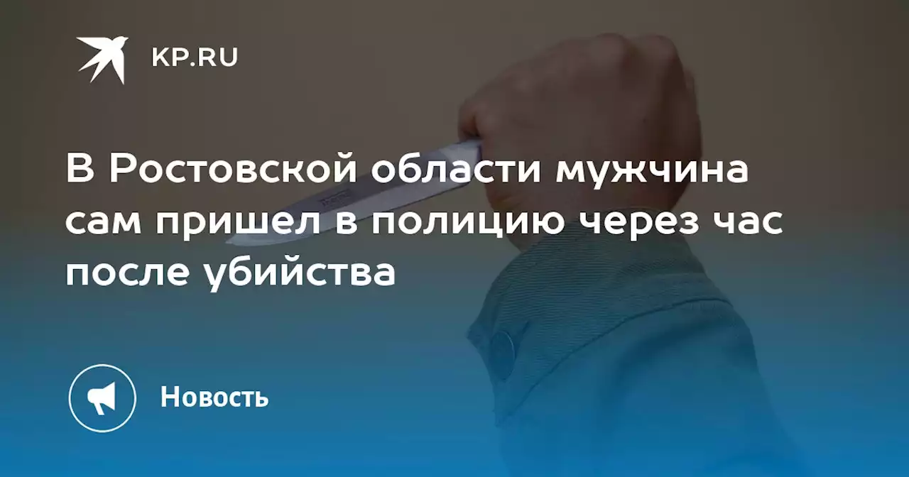 В Ростовской области мужчина сам пришел в полицию через час после убийства