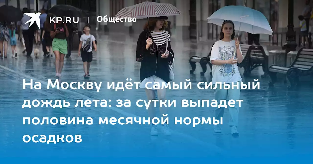 На Москву идёт самый сильный дождь лета: за сутки выпадет половина месячной нормы осадков