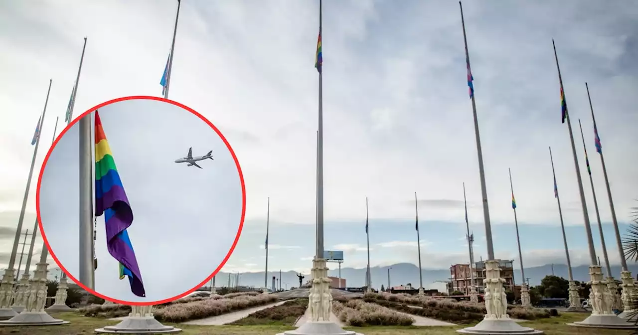 Histórico: fueron izadas banderas LGBTIQ+ en Monumento a las Banderas de Bogotá