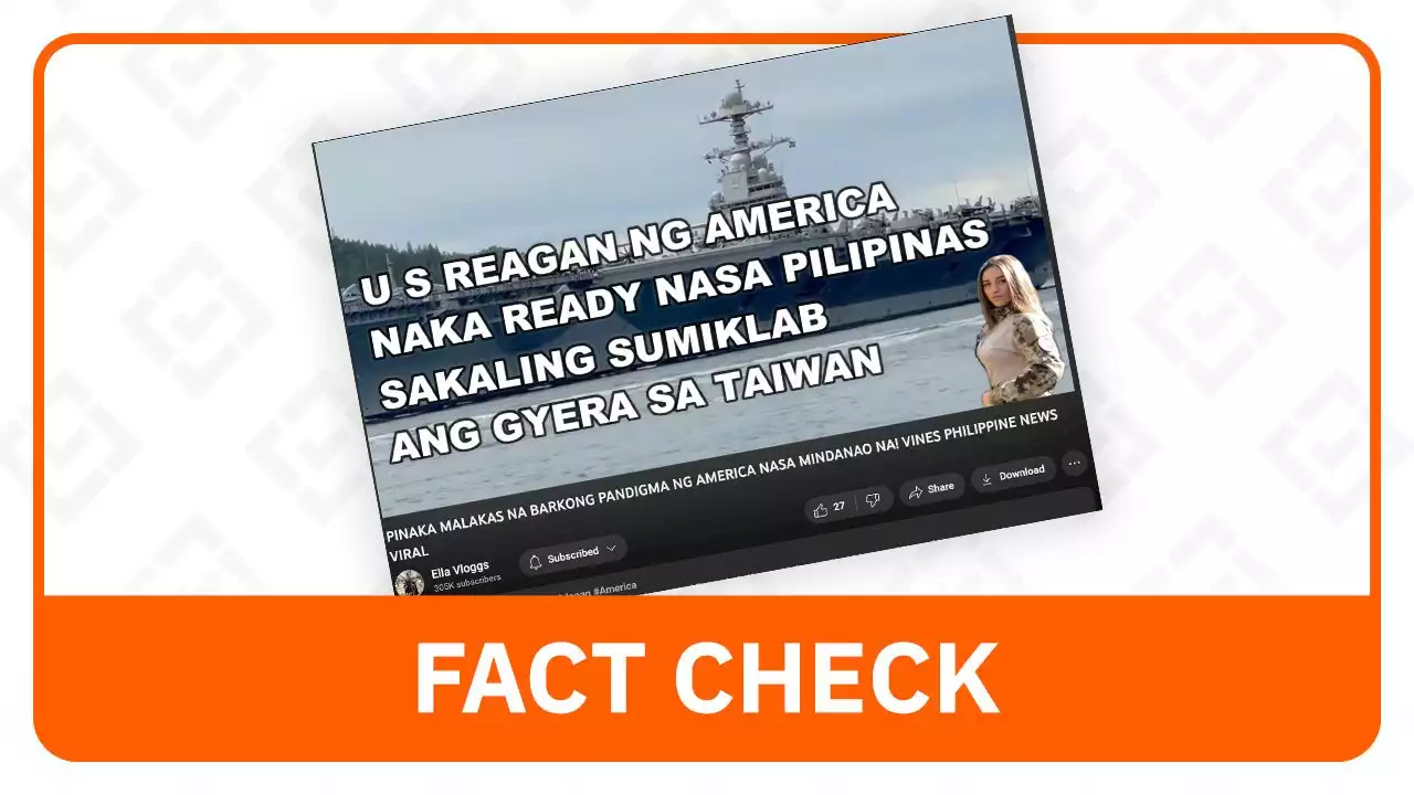 FACT CHECK: Video doesn’t show 'USS Ronald Reagan' in Mindanao