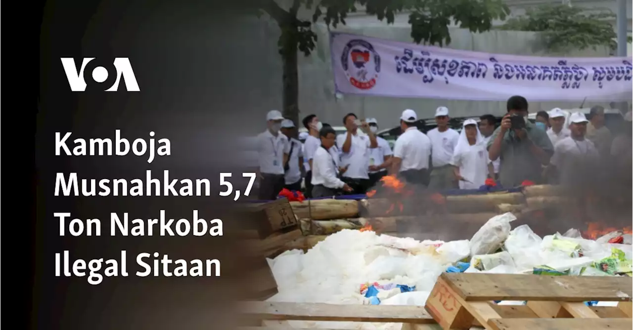 Kamboja Musnahkan 5,7 Ton Narkoba Ilegal Sitaan