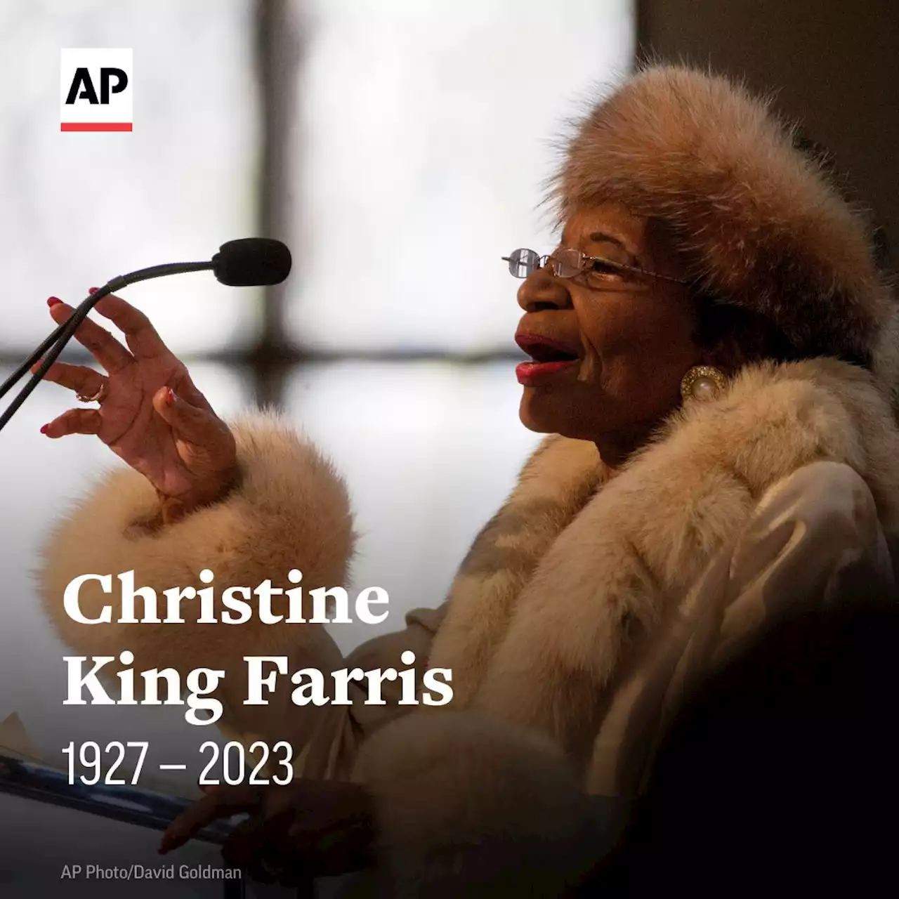 Christine King Farris, the last living sibling of Martin Luther King Jr., dies at 95