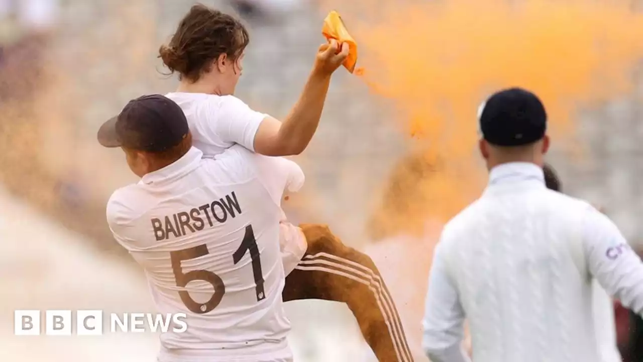 Just Stop Oil: Three charged after activists disrupt Ashes Test at Lord's