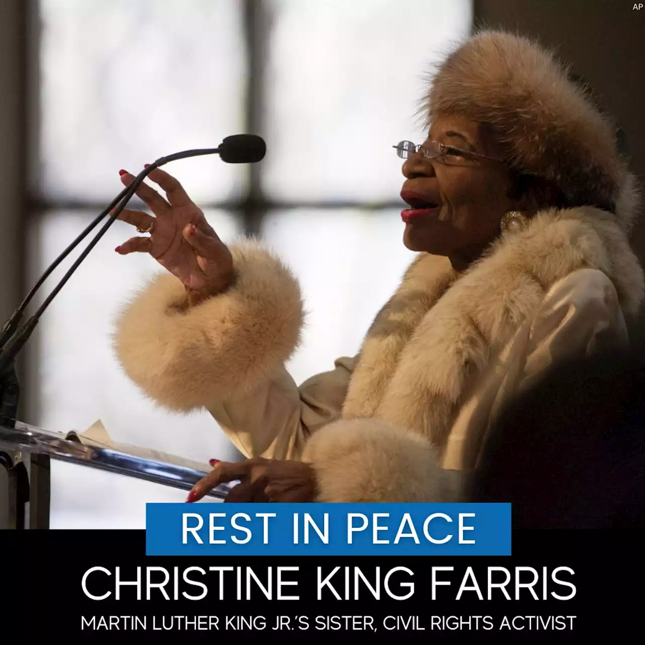 Christine King Farris, Martin Luther King Jr.’s sister and civil rights activist, dies at 95