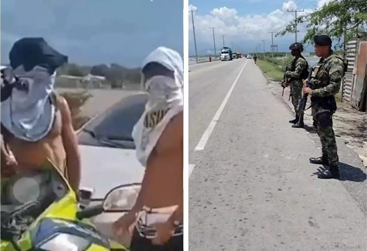 Ejército se une a la lucha contra los encapuchados en vía Ciénaga -Barranquilla