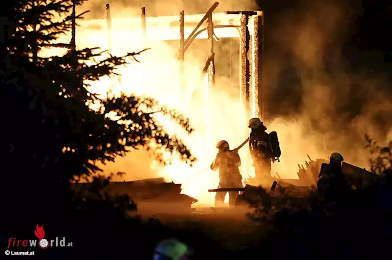 Oö: Millionen-Großbrand in Gewerbebetrieb in Taufkirchen / Trattnach (23 Wehren im Einsatz) war Brandstiftung