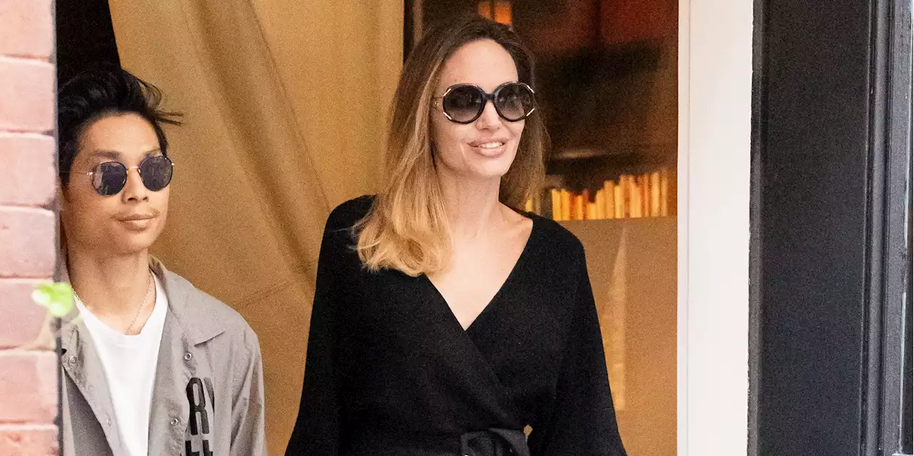 Angelina Jolie Debuts Another Little Black Dress While Out with Son Pax