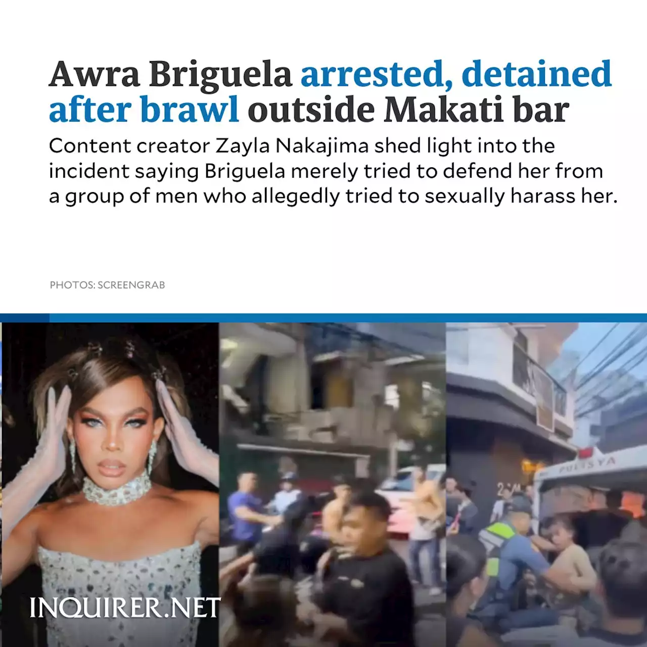 Awra Briguela arrested, detained after brawl outside Makati bar