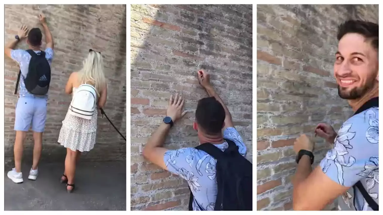 Tourist filmed defacing Rome’s Colosseum has been identified, police say