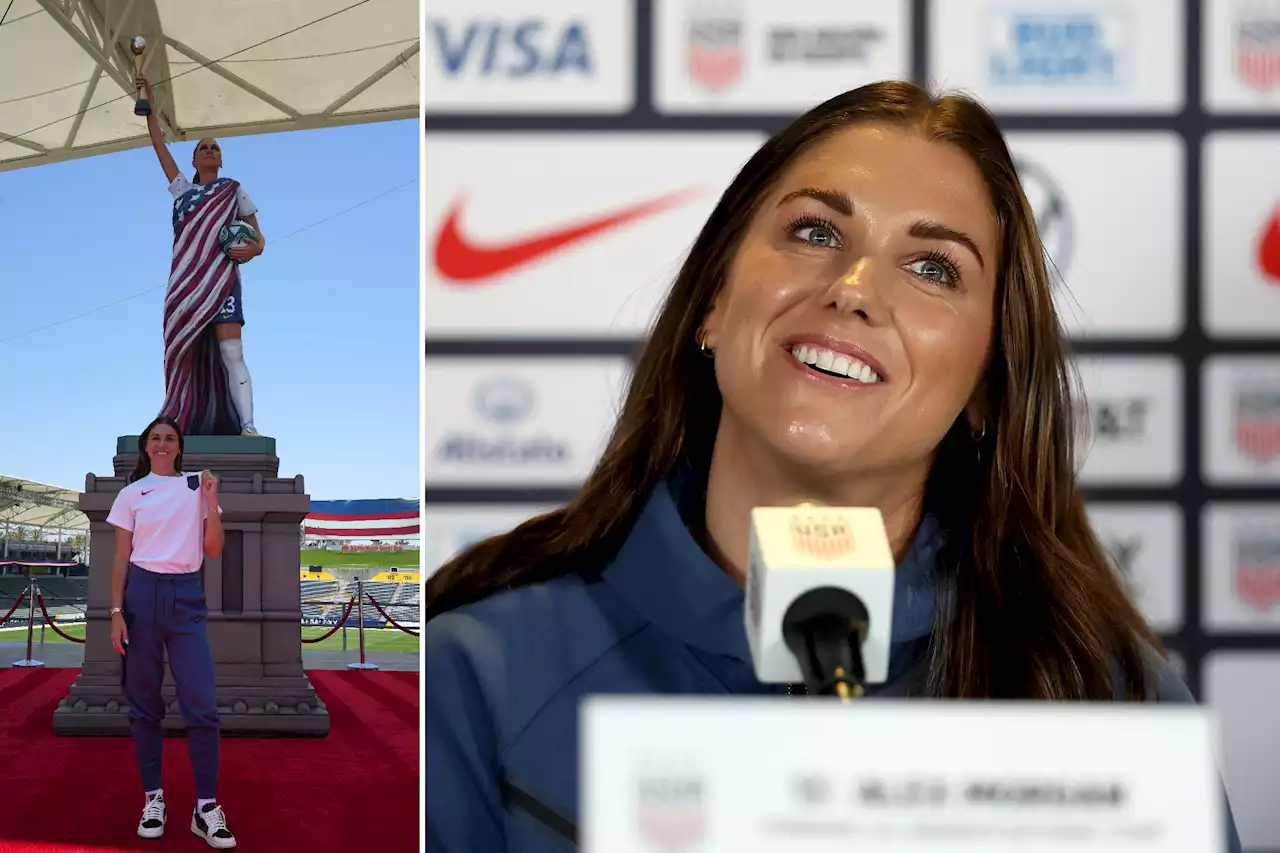 Alex Morgan reacts to massive statue of her before World Cup: ‘She is big’