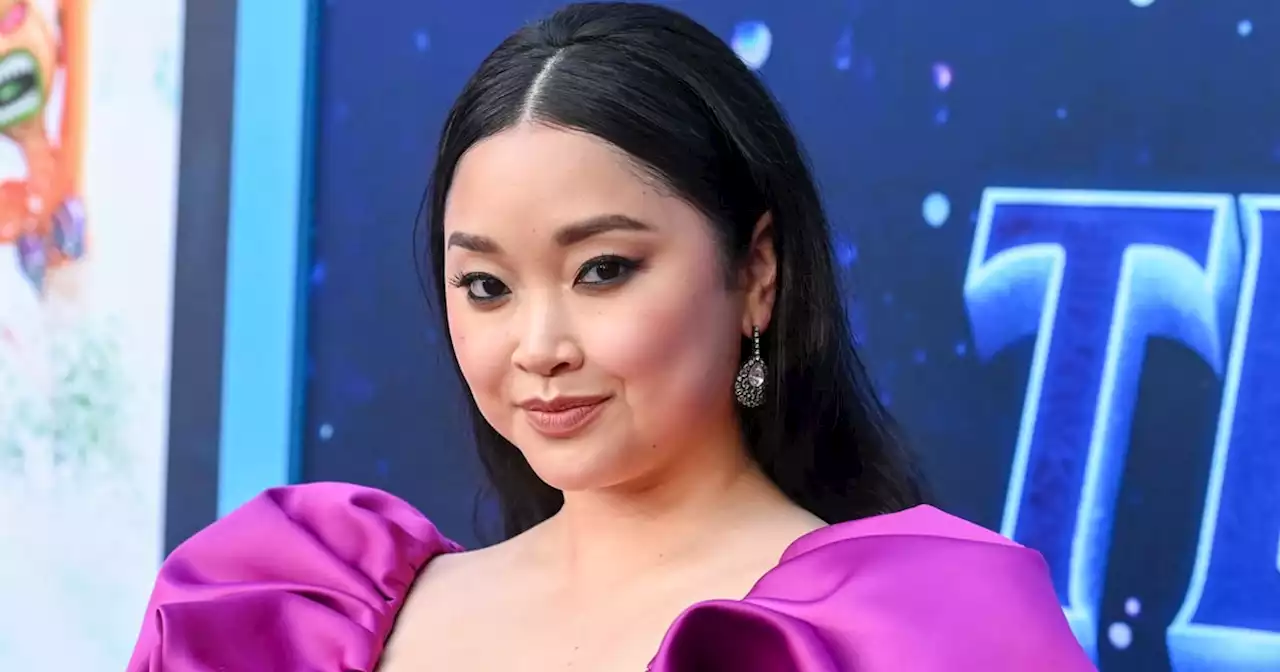 Lana Condor Poses With Her Fiancé in a Plunging Corset Dress