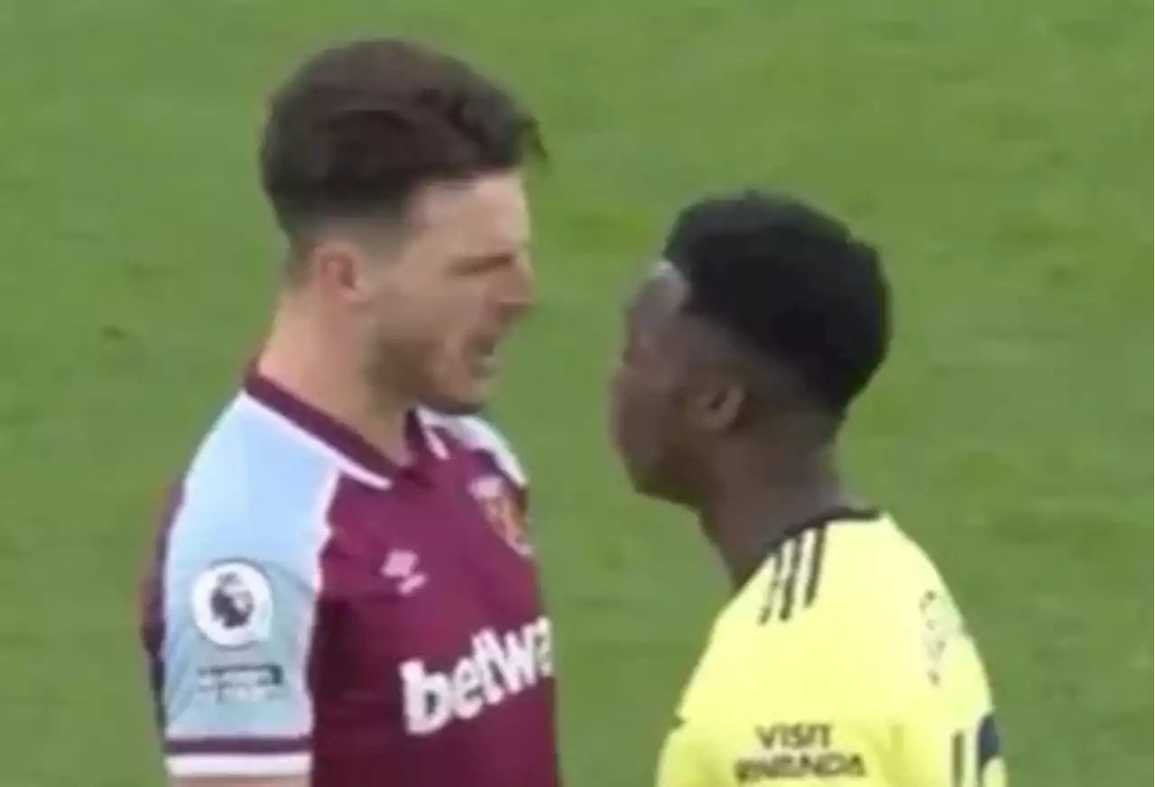 Footage caught angry Rice exchange with Arsenal star and fans think they know what he said