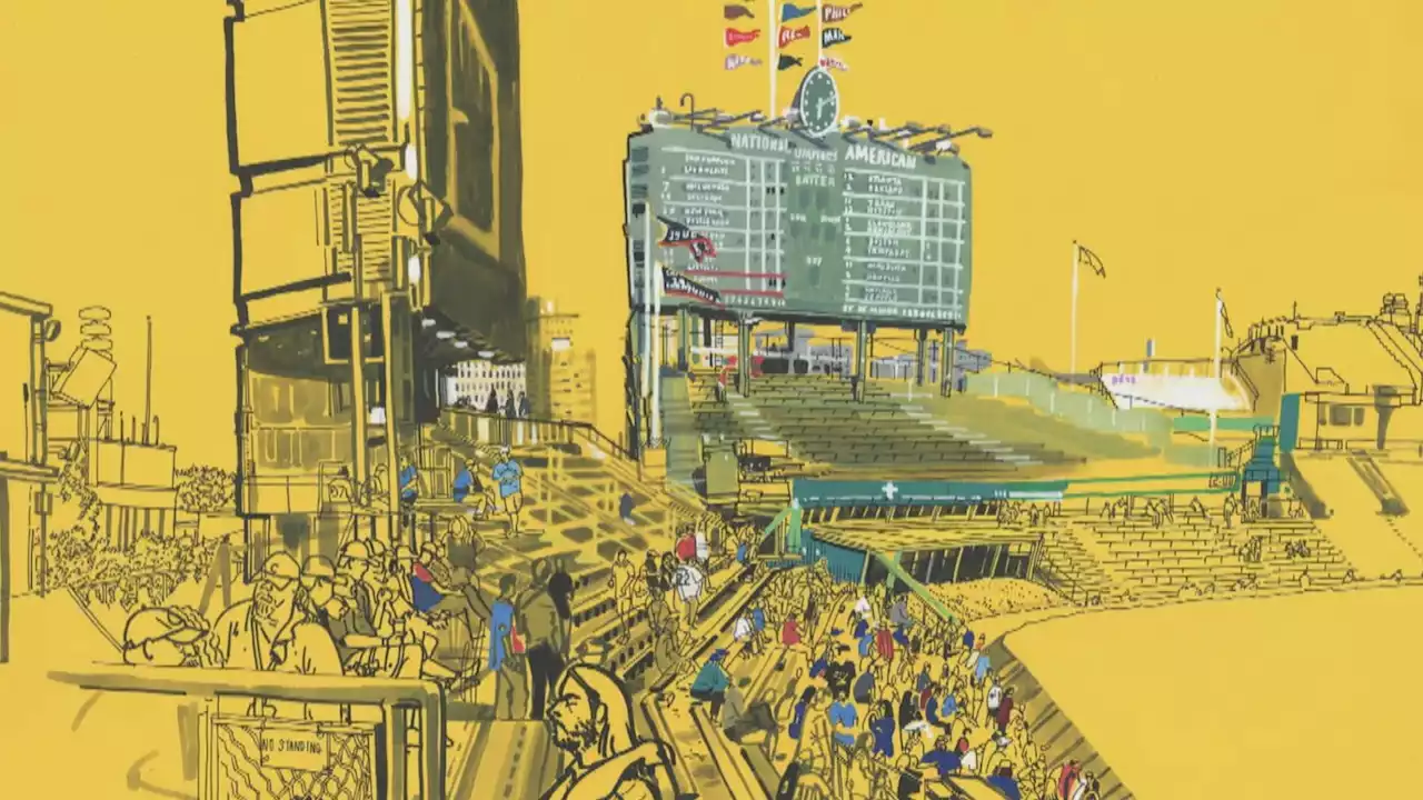 Cubs’ Ian Happ Works With Artist to Capture Wrigley Field