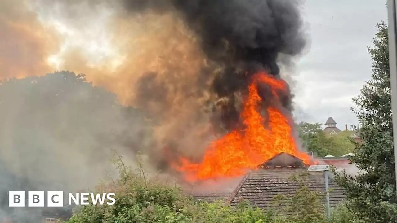 Newark school fire: Children told to keep away from building