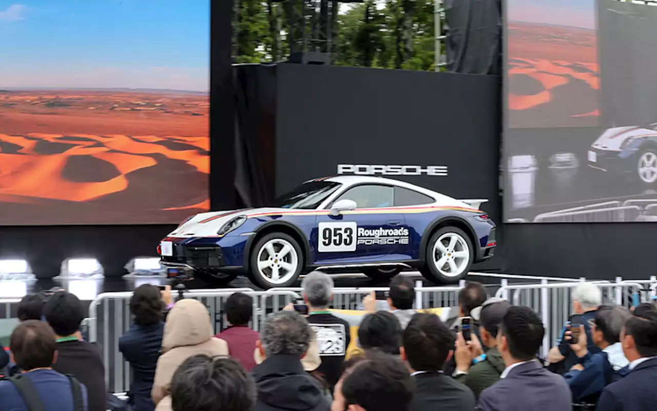 ポルシェ、75周年記念イベントで新型「911ダカール」「カイエン」日本初公開