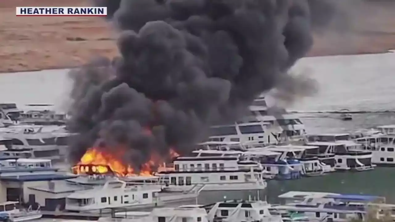 Watch: Houseboats catch fire at Lake Powell on Utah-Arizona line