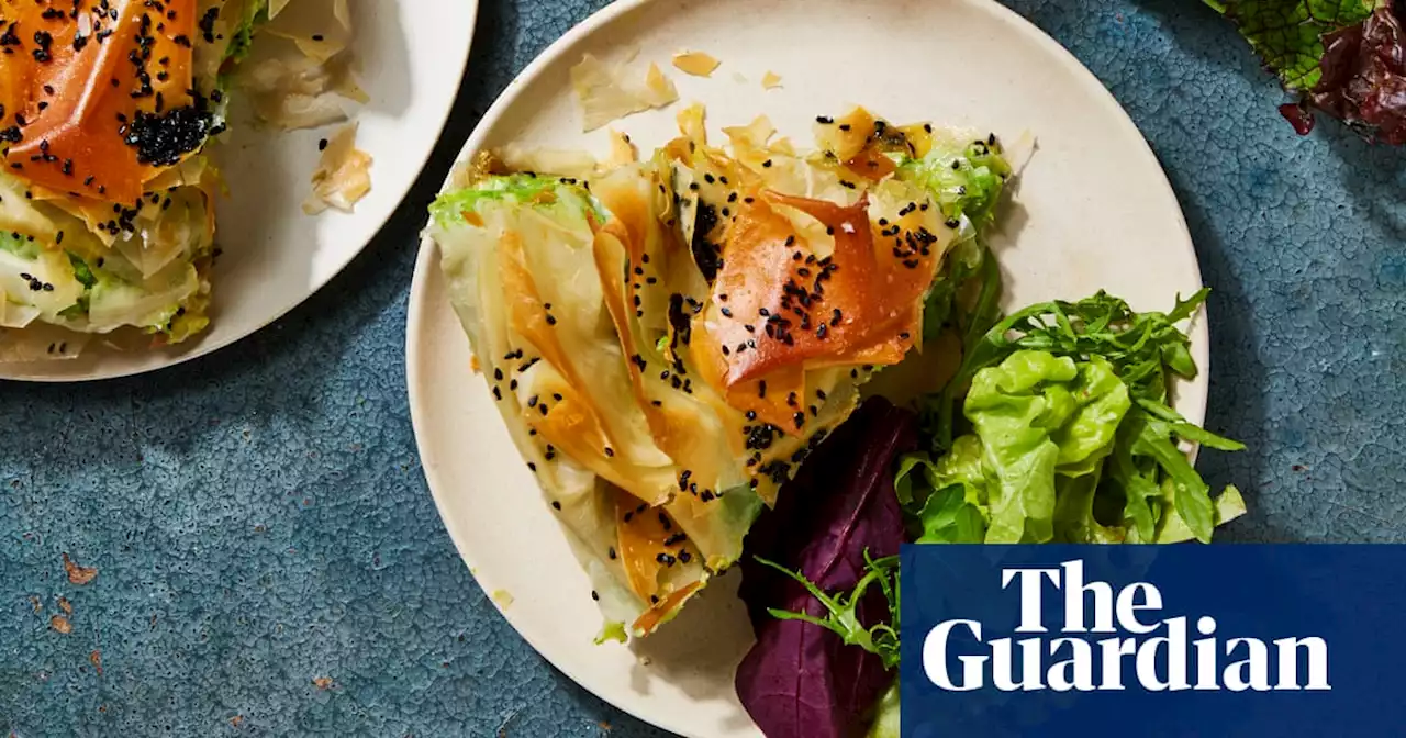 Chantelle Nicholson’s vegan recipe for pea, broad bean and caramelised onion filo pie | The new vegan