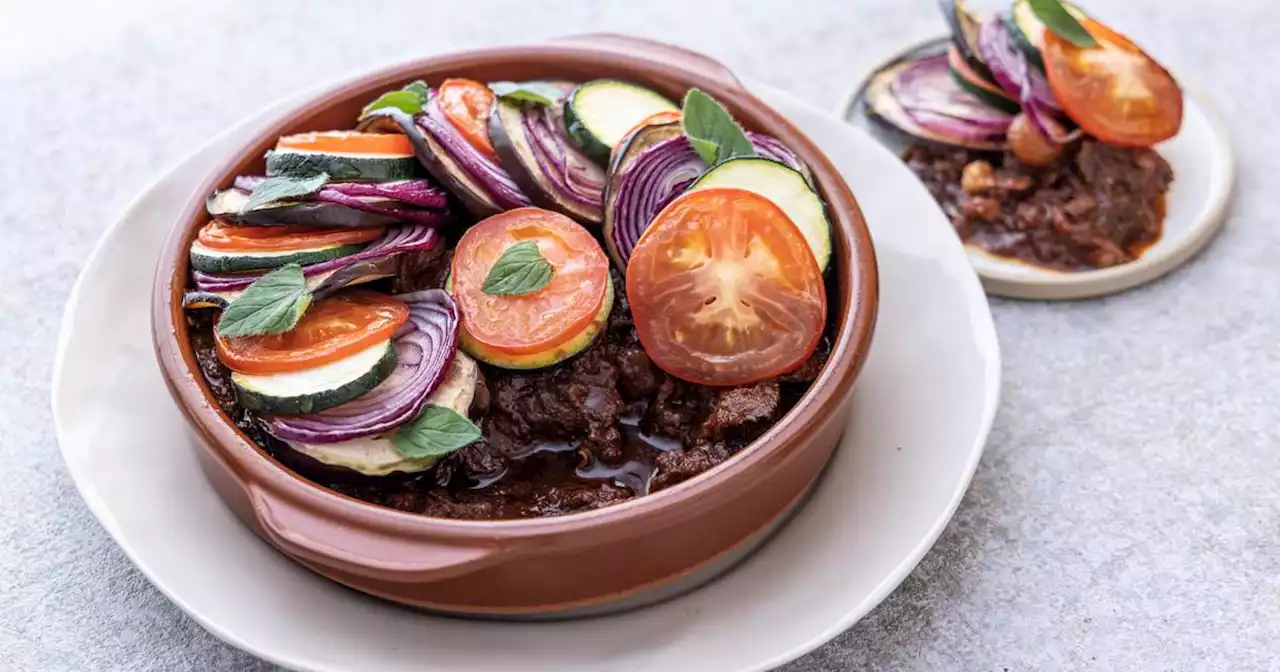 Slow braised lamb with ratatouille