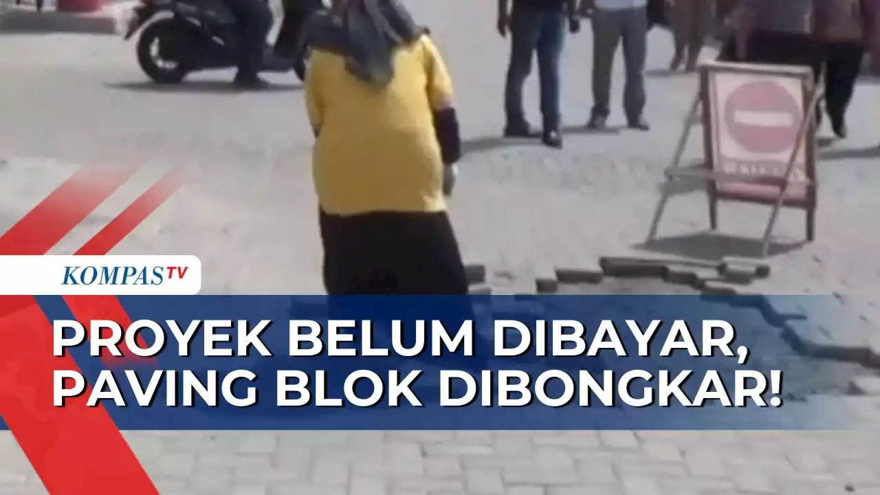 Proyek Rp 700 Juta Tak Kunjung Dibayar, Jalan Paving Blok Pasar Sukowati Sragen Dibongkar!