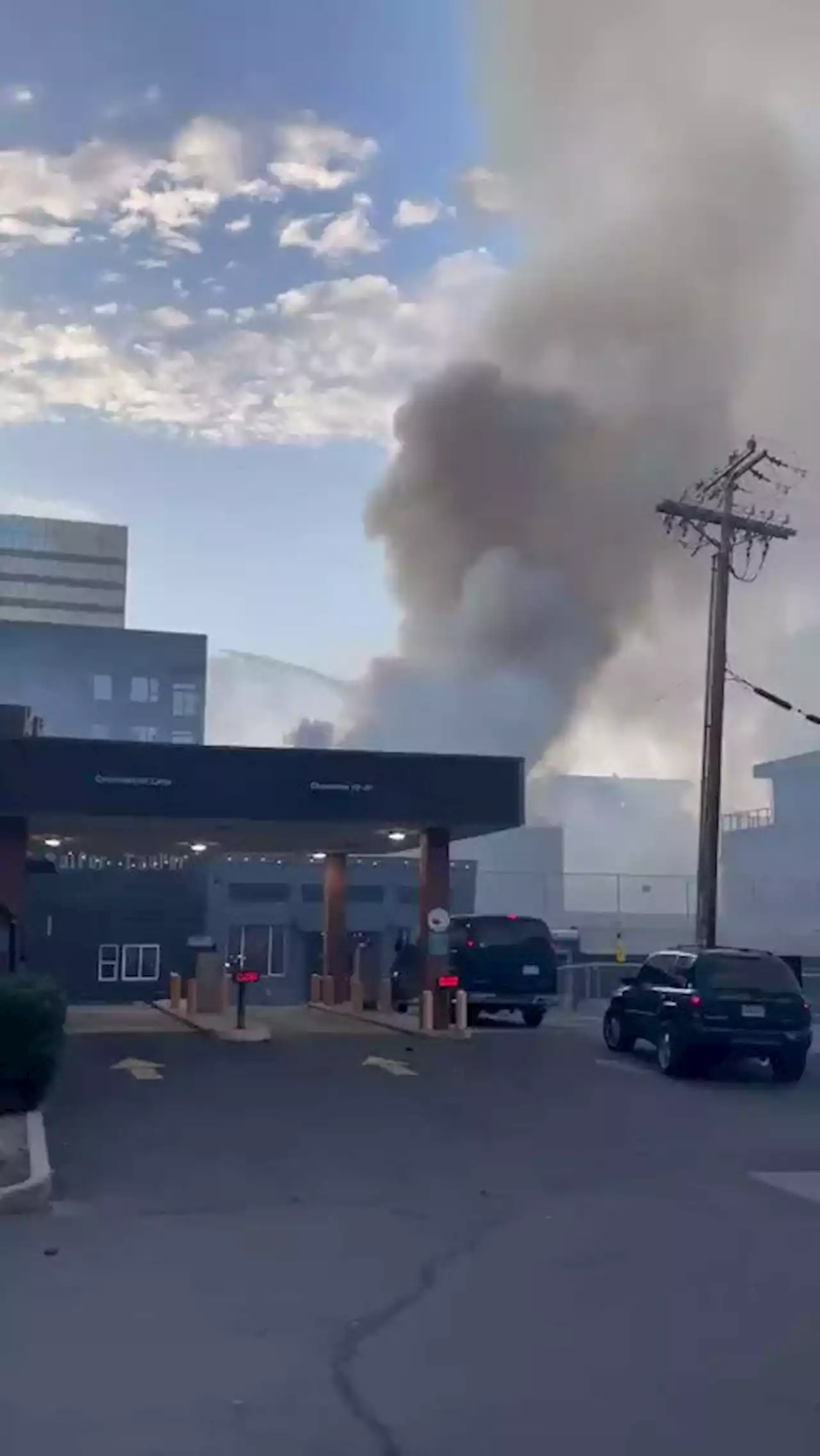 Apartments evacuated after massive fire at nearby vacant building in downtown Salt Lake