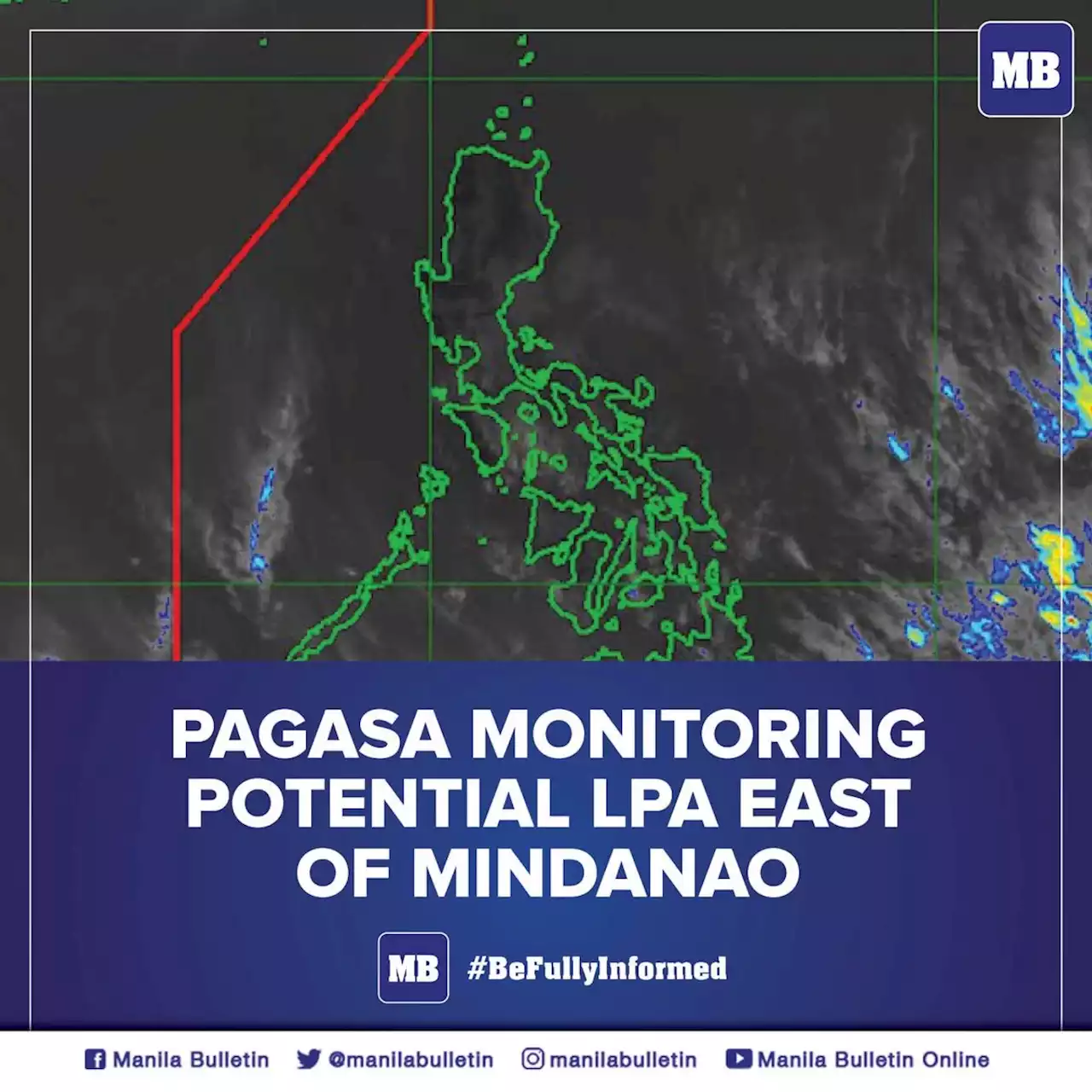 PAGASA monitoring potential LPA east of Mindanao