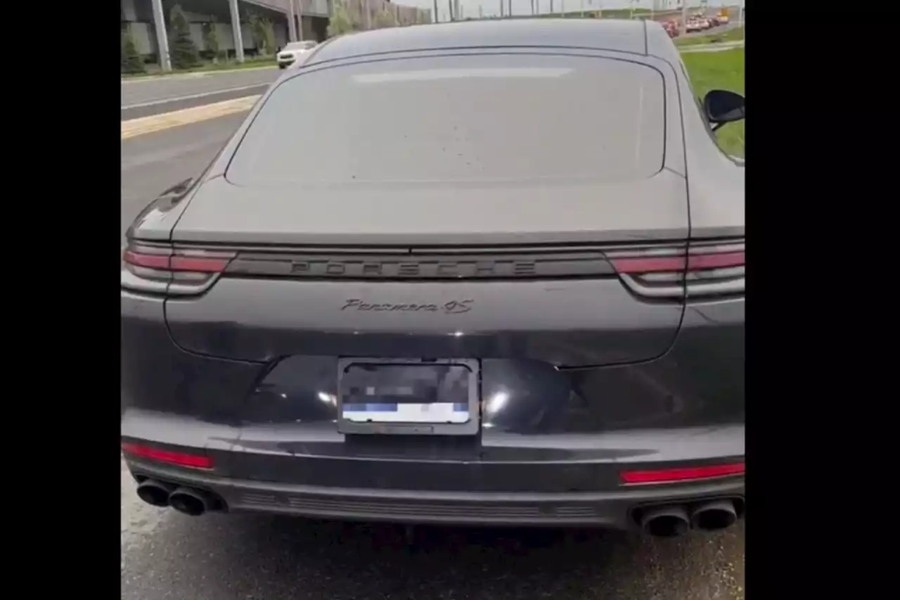 Ontario Porsche driver caught with drop-down licence plate cover