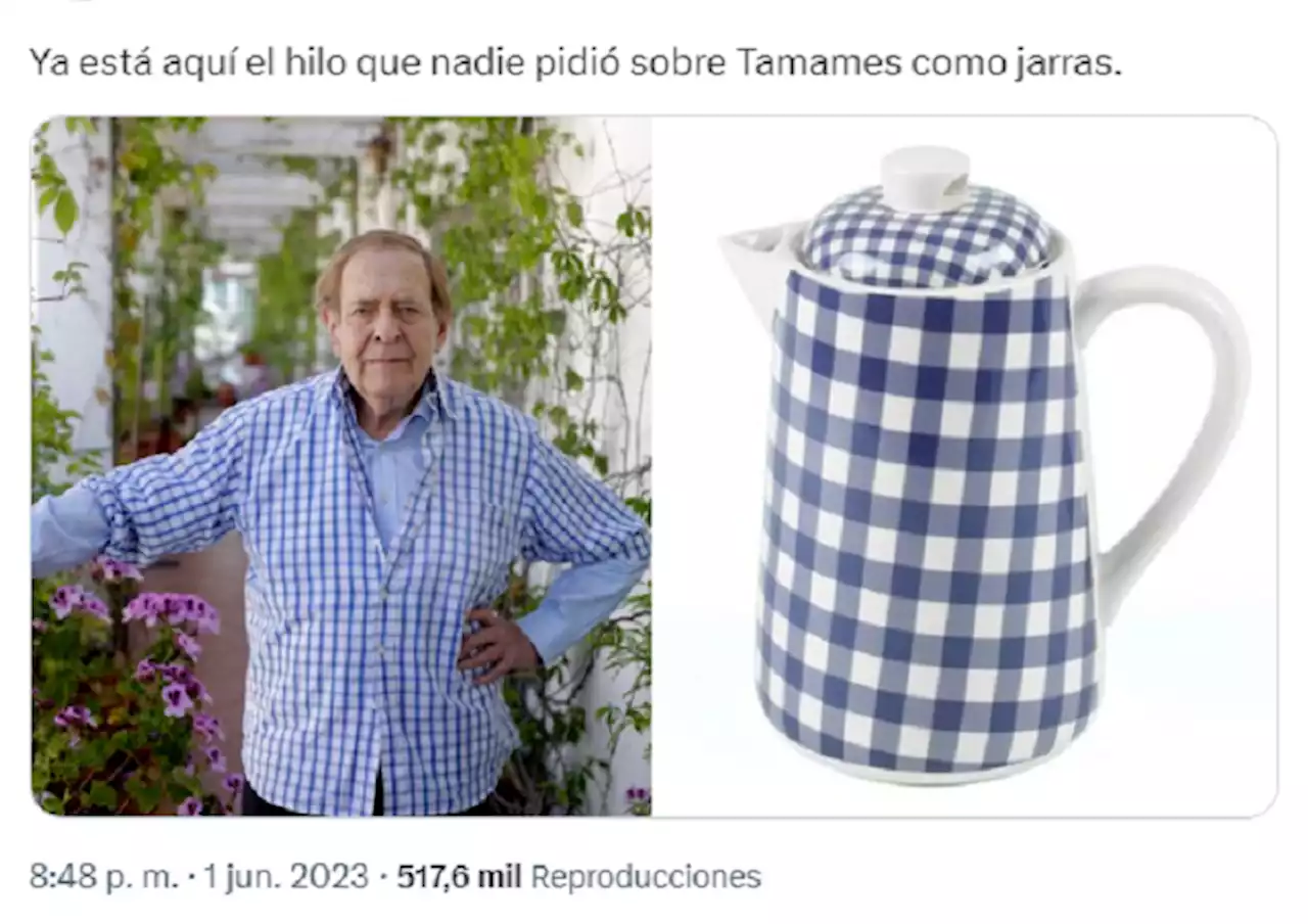 El descacharrante hilo de Twitter que compara a Ramón Tamames con jarras (sí, has leído bien)