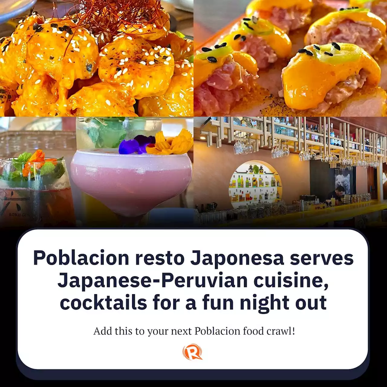 Poblacion resto Japonesa serves Japanese-Peruvian cuisine, cocktails for a fun night out