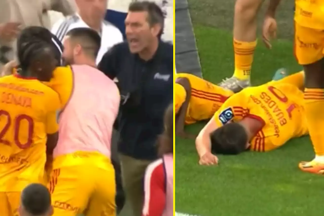 French Ligue 2 player taken to hospital as shocking pitch-invading fan attack sees match suspended