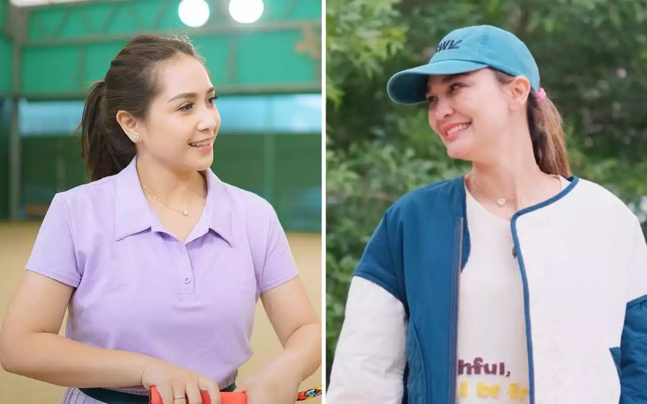 Nagita Slavina dan Luna Maya Rebutan Piala 'Lagi-Lagi Tenis' yang Berlapis Berlian