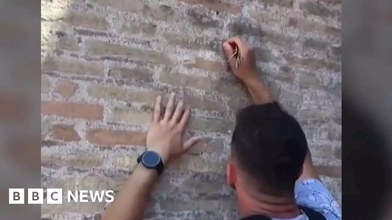 Colosseum: Man who carved names on ancient Rome amphitheatre is UK tourist, Italian police say