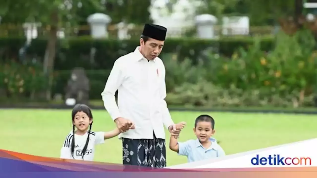 Momen Hangat Jokowi Ngemong Cucu-cucunya di Hari Raya Idul Adha