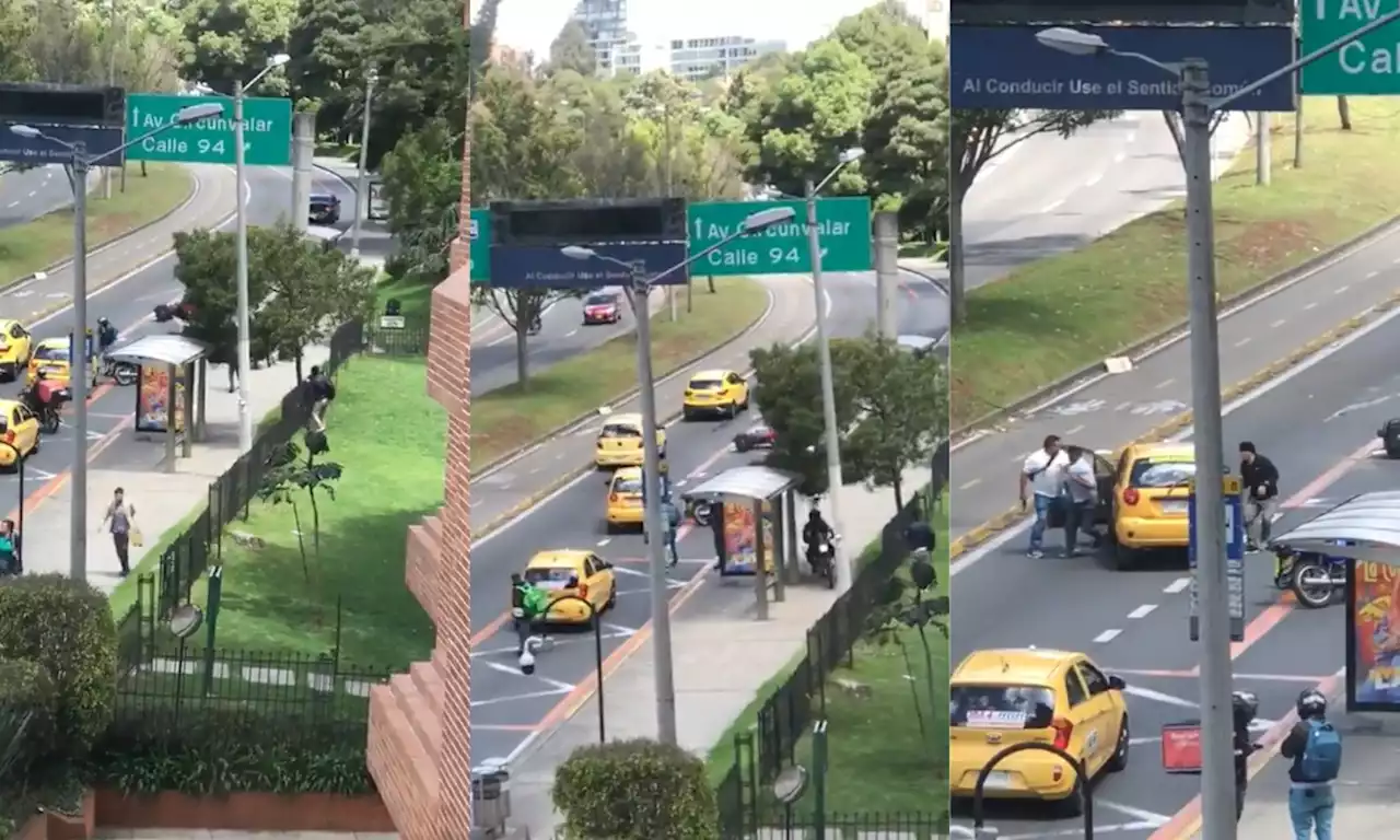 Increíble: atracadores paralizaron importante vía de Bogotá y robaron a varias personas