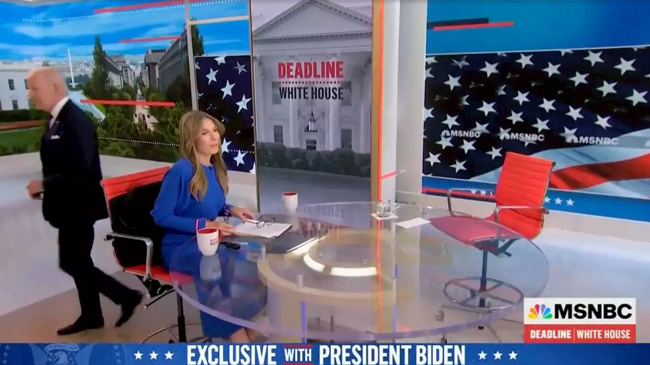 Biden wanders off set as Nicolle Wallace wraps softball MSNBC interview