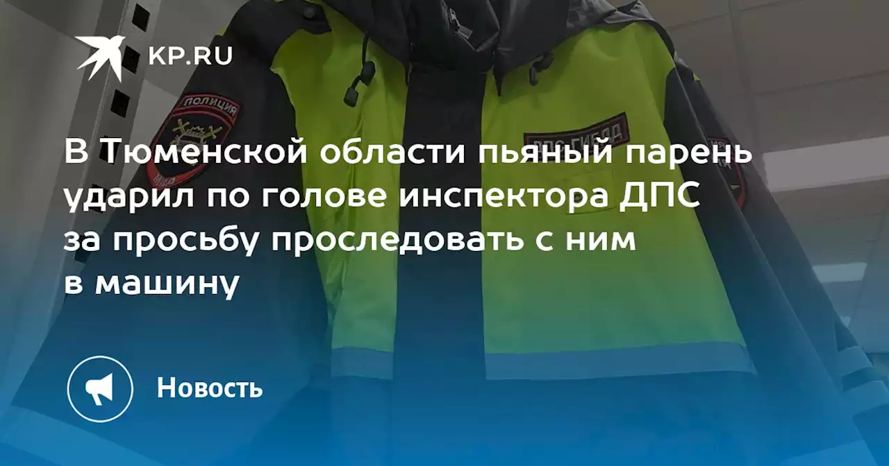 В Тюменской области пьяный парень ударил по голове инспектора ДПС за просьбу проследовать с ним в машину