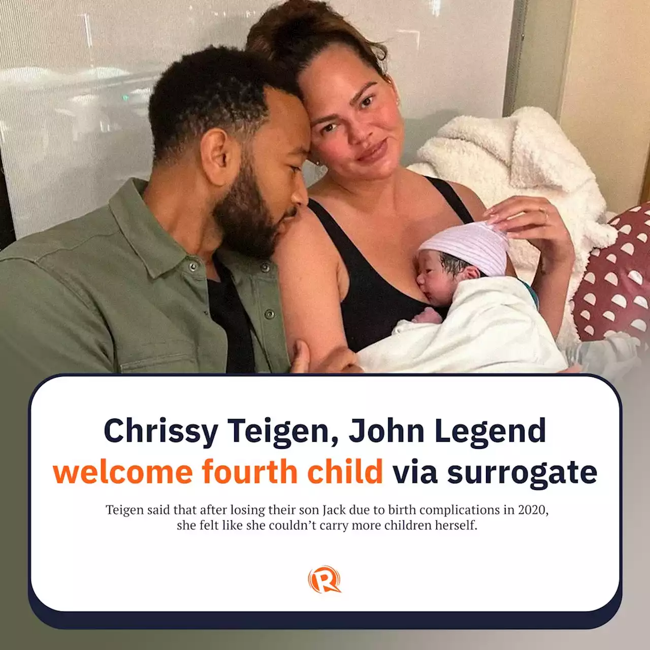 Chrissy Teigen, John Legend welcome fourth child via surrogate