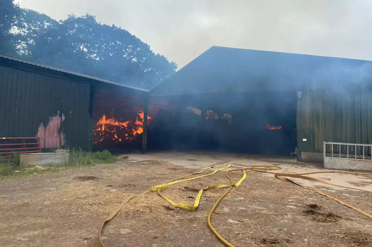 Fire crews tackle large barn fire in Bridgnorth