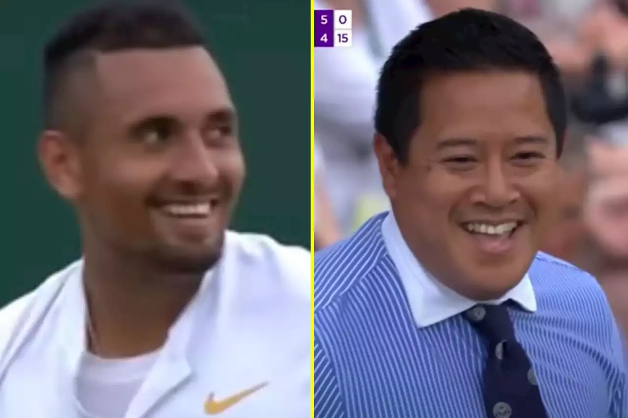 Nick Kyrgios was left speechless at Wimbledon after comical exchange with umpire