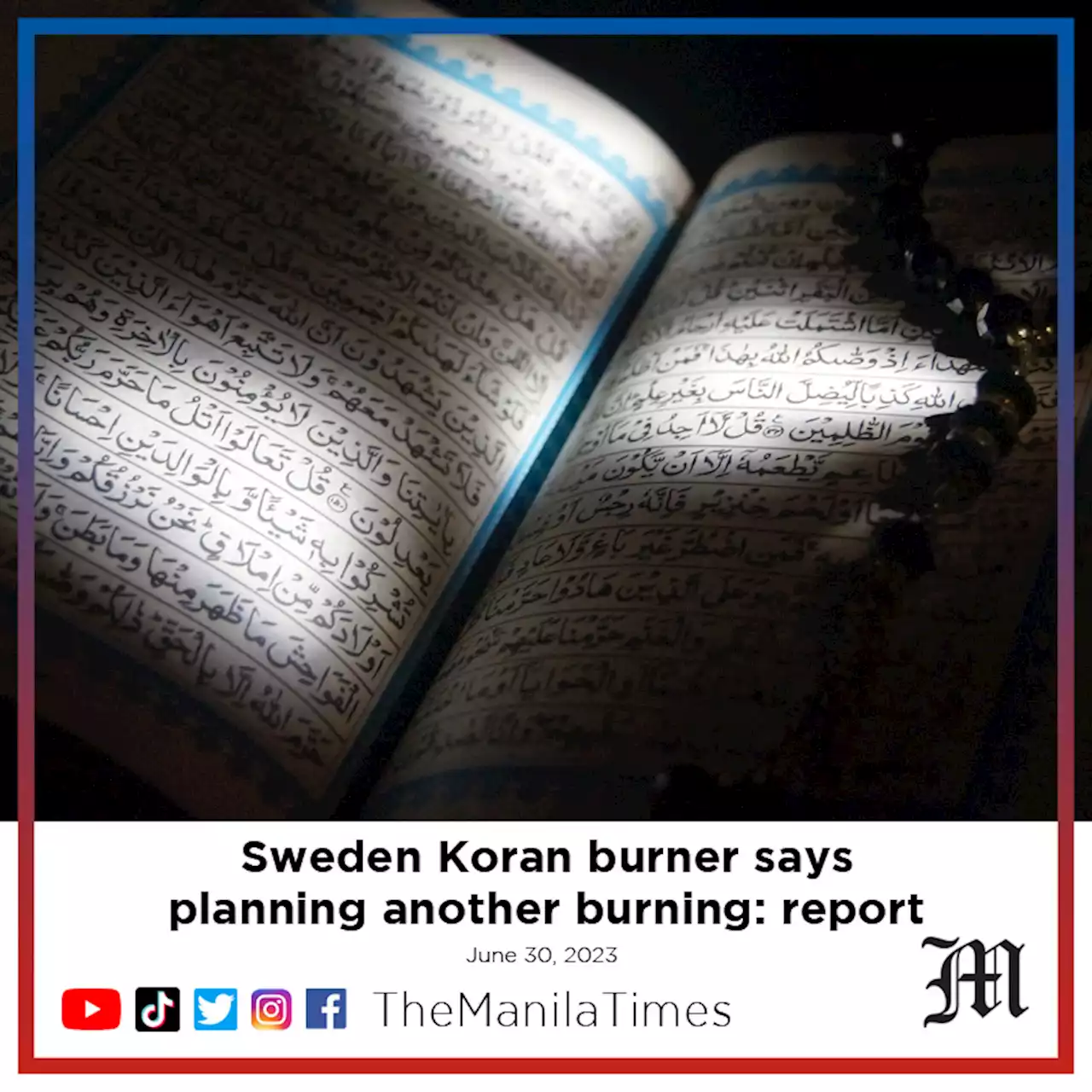 Sweden Koran burner says planning another burning: report