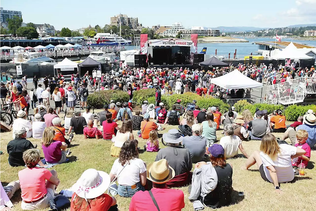 Canada Day events on Vancouver Island: parades, music, dancing, food, ship tour, wings contest, fireworks