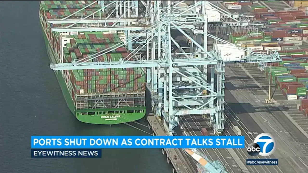 Ports of Los Angeles and Long Beach shut down amid labor negotiations