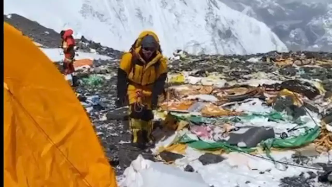 It's a record Everest climbing season and rubbish is piling up