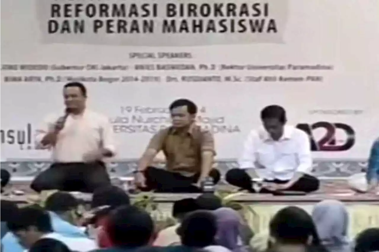 Viral Momen Jokowi Tertunduk Lesu Diceramahi Anies Baswedan