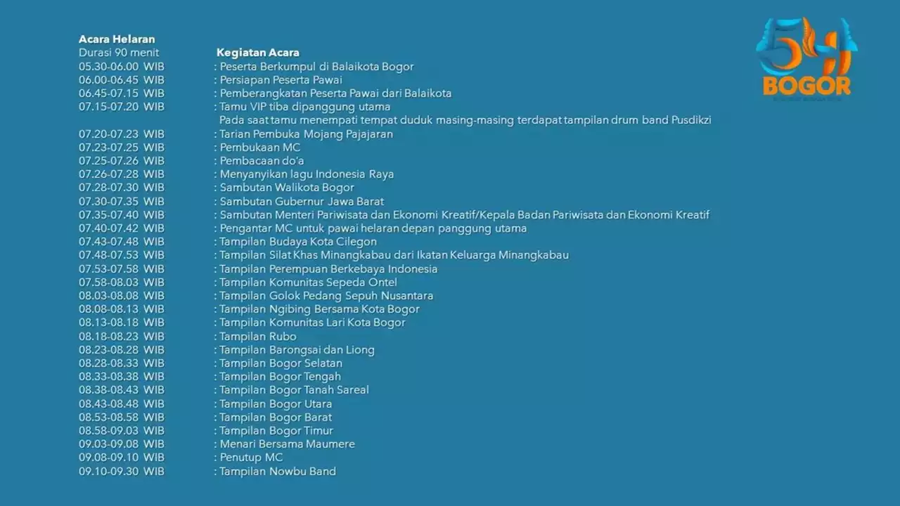 Rundown Puncak Perayaan HJB ke-541, Mulai dari Pembukaan Hingga Penutupan, Lengkap!