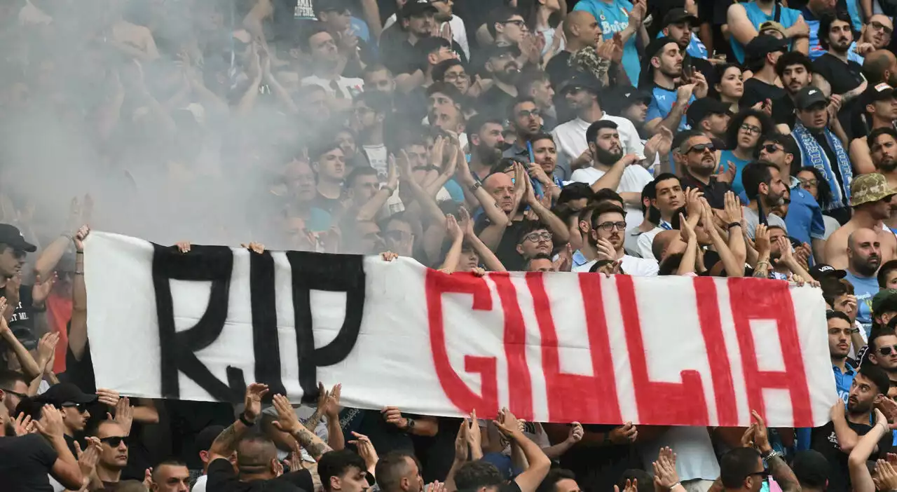 Napoli-Sampdoria, lo striscione per Giulia Tramontano che commuove il Maradona