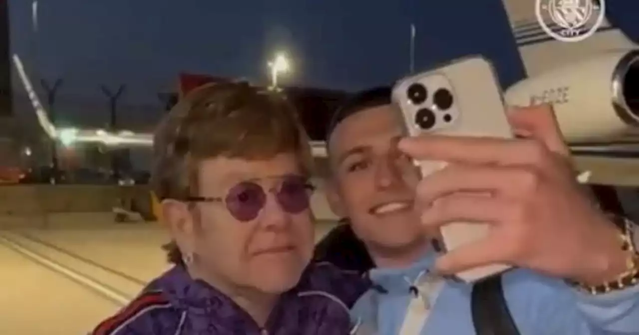 Elton John ambushed by Manchester City stars as team celebrate FA Cup final win